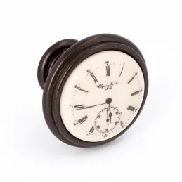 Úchytka knopka VIAMO CLOCK / Hnedá metalíza