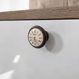 Úchytka knopka VIAMO CLOCK / Hnedá metalíza