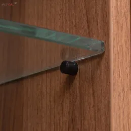 Policová podperka na sklo s tesnením - 100 ks / Čierna