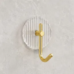 Nalepovací vešiak GLAMOUR  ROUND / Zlatá brúsená