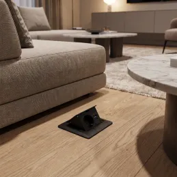 Výklopná zásuvka do podlahy FLOOR LUX SCHUKO 1x230V + USB A-C / Čierna