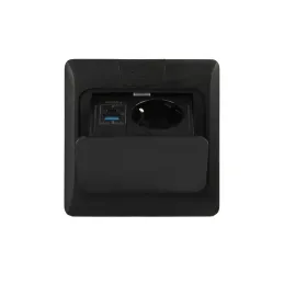 Výklopná zásuvka do podlahy FLOOR LUX SCHUKO 1x230V + USB A-C / Čierna