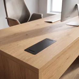 Výklopná zásuvka AMBIENTE SCHUKO 3x230V + USB A-C / Čierna matná