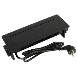 Výklopná zásuvka AMBIENTE SCHUKO 3x230V + USB A-C / Čierna matná