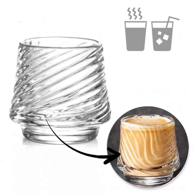 Borosilikátový pohár na kávu GROOVE 150 ml / Transparent