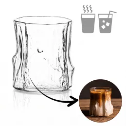 Borosilikátový pohár na kávu WOOD 300 ml / Transparent