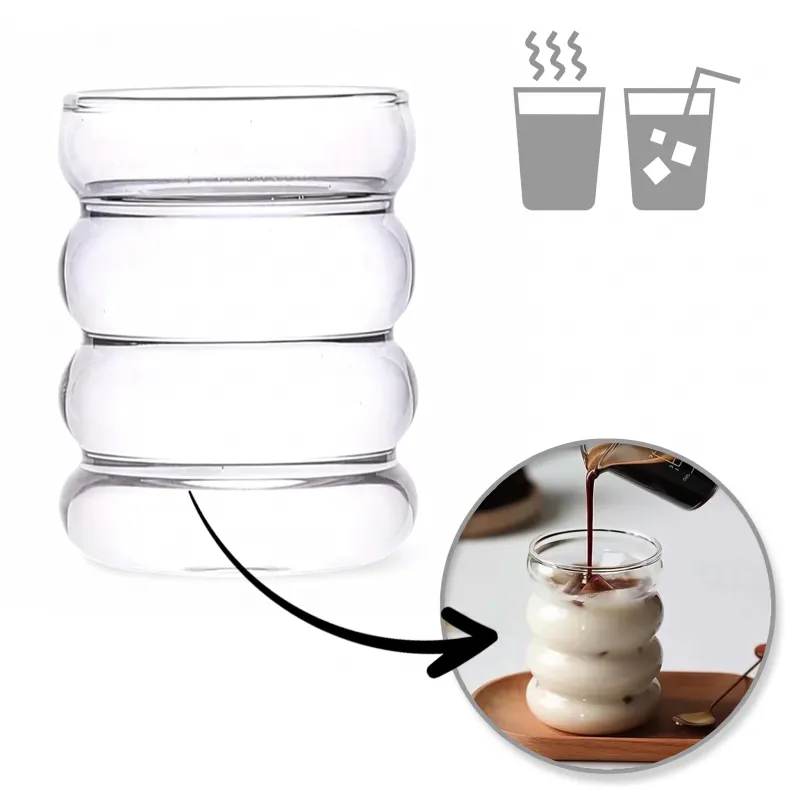 Borosilikátový pohár na kávu BUBLLE 350 ml / Transparent