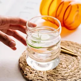 Borosilikátový pohár na kávu BUBLLE 350 ml / Transparent