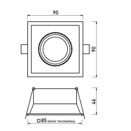 Dizajnové bodové svetlo s naklápaním ADAMO SQUARE / Biela matná