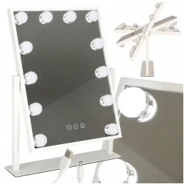 Kozmetické zrkadlo s LED svetlom MELANIA MINI / Biela