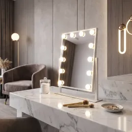 Kozmetické zrkadlo s LED svetlom MELANIA MINI / Biela