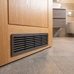 Obojstranná ventilačná mriežka do dverí 430 x 115 mm / Grafit