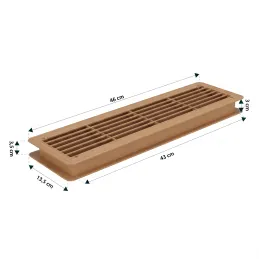 Obojstranná ventilačná mriežka do dverí 430 x 115 mm / Dub