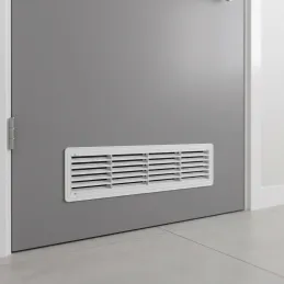 Obojstranná ventilačná mriežka do dverí 430 x 115 mm / Biela matná