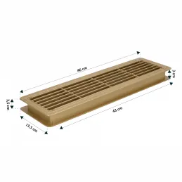 Obojstranná ventilačná mriežka do dverí 430 x 115 mm / Zlatá patina