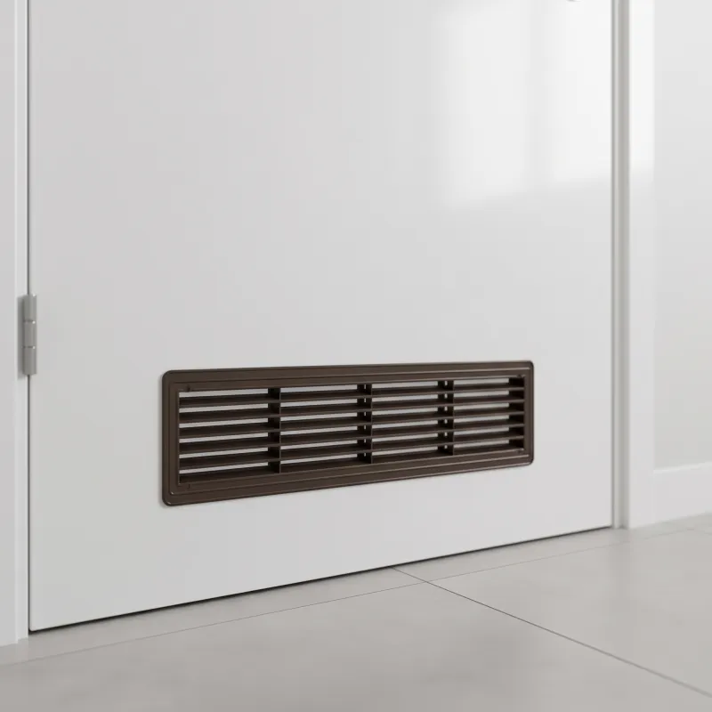 Obojstranná ventilačná mriežka do dverí 430 x 115 mm / Tmavohnedá