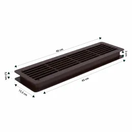Obojstranná ventilačná mriežka do dverí 430 x 115 mm / Tmavohnedá