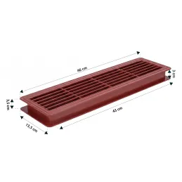 Obojstranná ventilačná mriežka do dverí 430 x 115 mm / Calvados