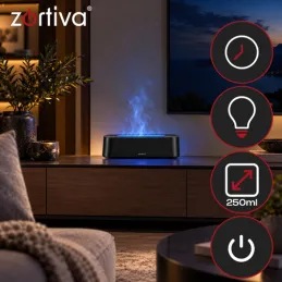 LED aróma difúzor s efektom ohňa GALO / Čierny