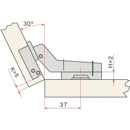 Záves 30° SLIDE-ON s podložkou
