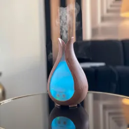 LED ultrazvukový zvlhčovač vzduchu s diaľkovým ovládaním DROP / Prírodné drevo