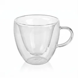 Termo pohár na kávu HEART 240 ml / Transparent