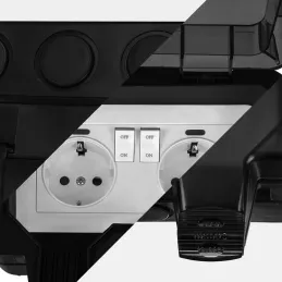 Exteriérová elektrická zásuvka GARDENIA SCHUKO 2x230V / Čierna matná