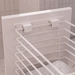 Výsuvný kôš na prádlo s tlmením a uchytením na dvierka ALO / Biela matná