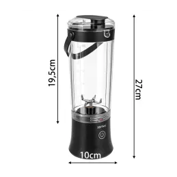 USB elektrický mixér ARIANO na smoothie a kokteily 600 ml / Čierny