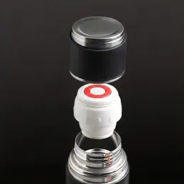 Dizajnová termoska s 3 pohármi 400 ml / Čierna matná