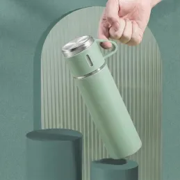 Dizajnová termoska s 3 pohármi 400 ml / Zelená