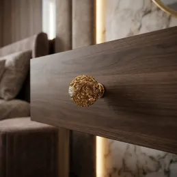 Úchytka knopka AMADEUS / Zlatá lesklá s kryštáľom