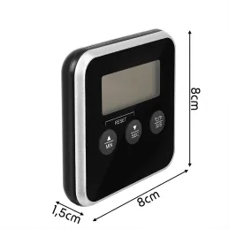 LCD teplomer na potraviny so sondou a magnetom / Čierny