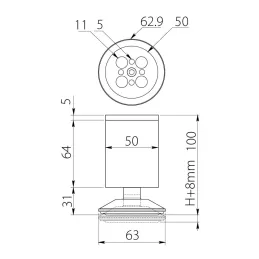 Nábytková nožička LASA / Hliník