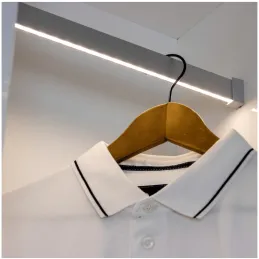 Vešiaková tyč SLIM na LED pásik s krytkou / Hliník